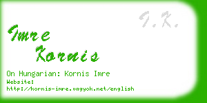 imre kornis business card